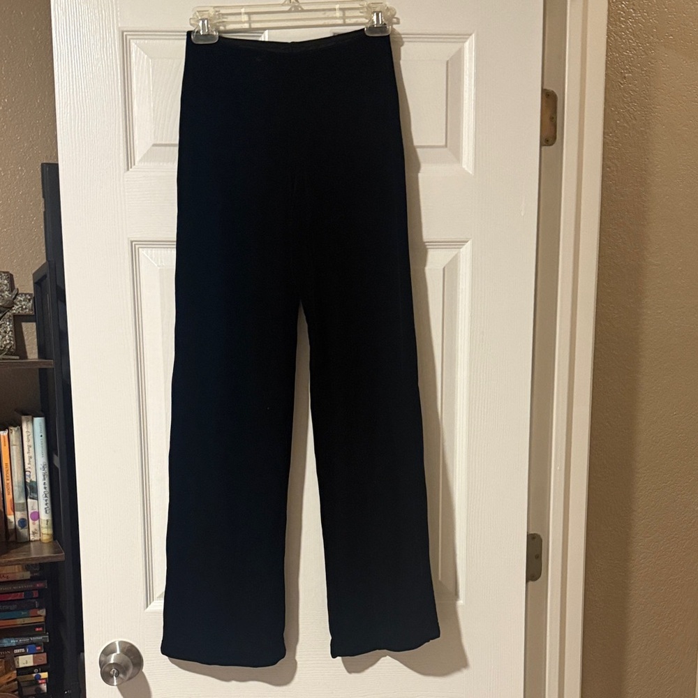 Black velvet pants